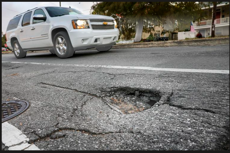 Pothole on Fresno street